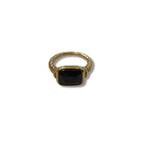 Steel Color CZ Signet Ring