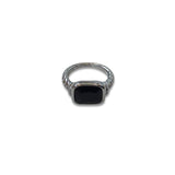 Steel Color CZ Signet Ring