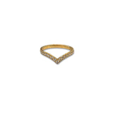 Steel Chevron CZ V Shape Ring