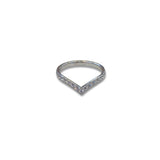 Steel Chevron CZ V Shape Ring