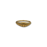 Steel Croissant Signet Ring