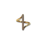 Steel CZ Line Statement Ring