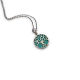 Round Turquoise Tree of Life Necklace