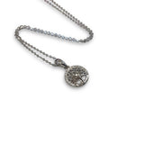 Small CZ Halo Tree of Life Necklace