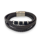 Layered Pattern Leather Bracelet
