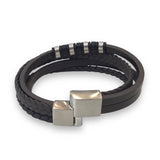 Layered Pattern Leather Bracelet