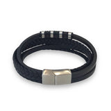 Layered Pattern Leather Bracelet