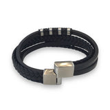 Layered Pattern Leather Bracelet