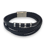 Layered Pattern Leather Bracelet