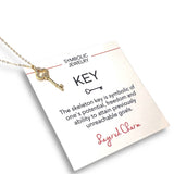 Small Clover CZ Key Necklace