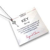 Four CZ Circle Skeleton Key Necklace