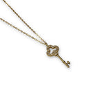 Small Clover CZ Key Necklace