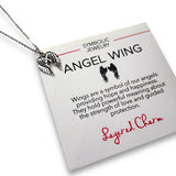 Double Oxidized Angel Wings Necklace