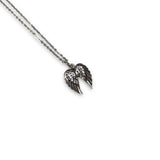 Double Oxidized Angel Wings Necklace