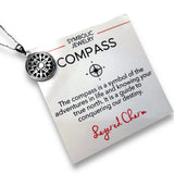 Small Oxidized Compass Necklace