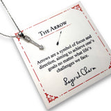 CZ Facing Down Arrow Necklace