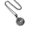 Small Oxidized Compass Necklace