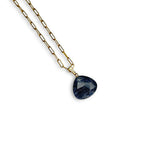 14K Gold Filled Pear Shaped Gemstone Necklace