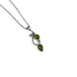 Double Teardrop Peridot Necklace