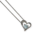Gemstone Side Slider Heart Necklace