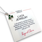 Green CZ Shamrock Necklace