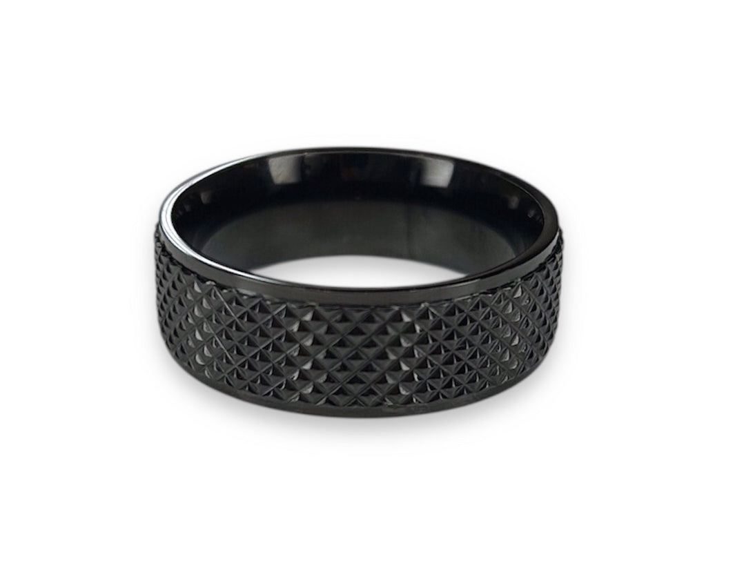 Steel Rhombus Cut Design Ring