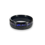 Steel  Damascus-Pattern Off-Set Ring