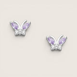 Color CZ Butterfly Earrings