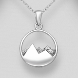 Smooth and Hammered Mountain Necklace