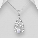 Leaf Teardrop Moonstone Necklace