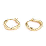 Gold Plated Twist Hoop Earrings 16mm