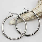 Classic Steel Hoop Earrings – 2mm