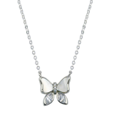 CZ & Mother of Pearl Butterfly Necklace