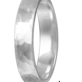 Hammered Flat Silver Ring 4mm