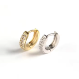 Double CZ Huggie Hoop Earrings