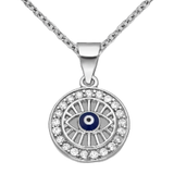 Evil Eye Round Halo Necklace