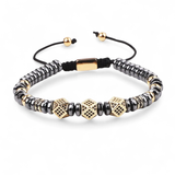The Hematite Halo -  Slider Bracelet