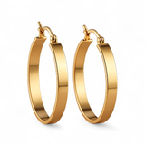 The Auric – 4 mm Steel  Flat Hoop Earrings