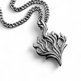 The Hearthfire Pendant – Steel Flame Necklace