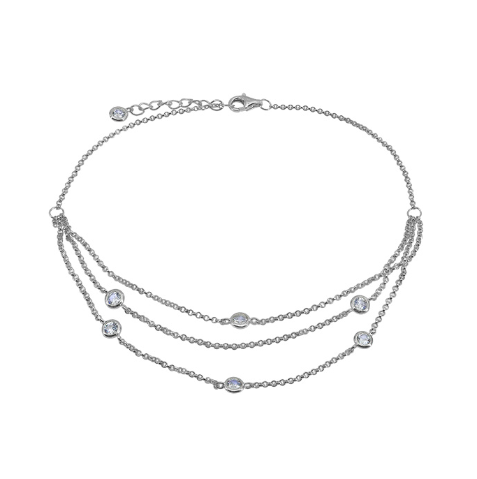 Layered CZ Anklet