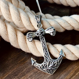 Triple Skull Anchor Necklace