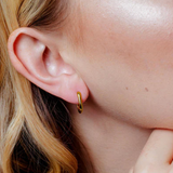 Gold Plated Silver Oval Hoop Earrings