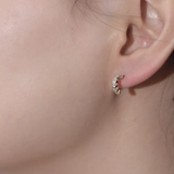 CZ Honeycomb Half Hoop Earrings