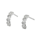 CZ Honeycomb Half Hoop Earrings