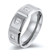 The Vault – 8mm Geometric CZ Stainless Steel Ring