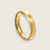 The Solis Solitaire –  Flat Stainless Steel Ring