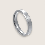 The Solis Solitaire –  Flat Stainless Steel Ring
