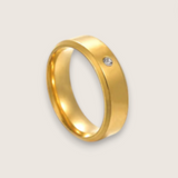 The Solis Solitaire –  Flat Stainless Steel Ring