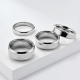 The Radiant Bevel – Polished Flat Tungsten Ring