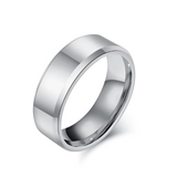The Radiant Bevel – Polished Flat Tungsten Ring